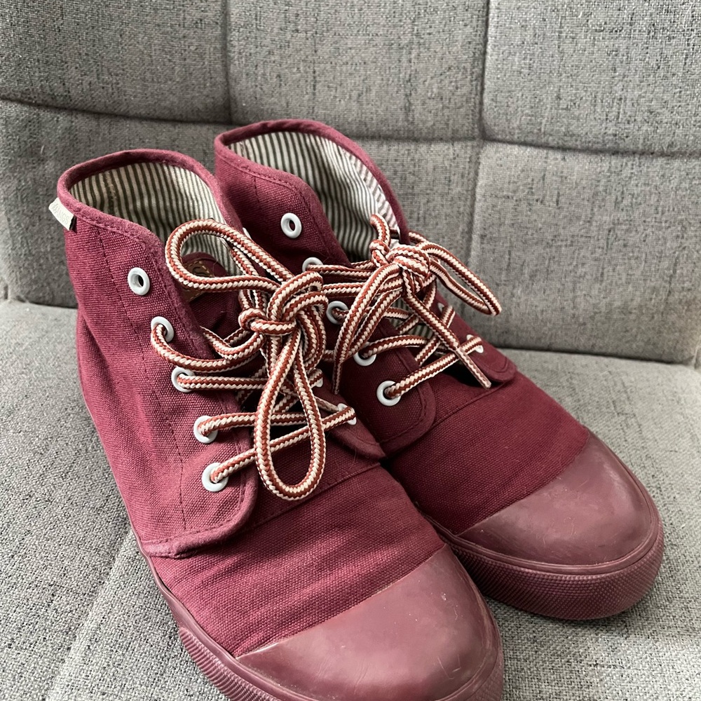 Bangs Burgundy High-Top Sneakers